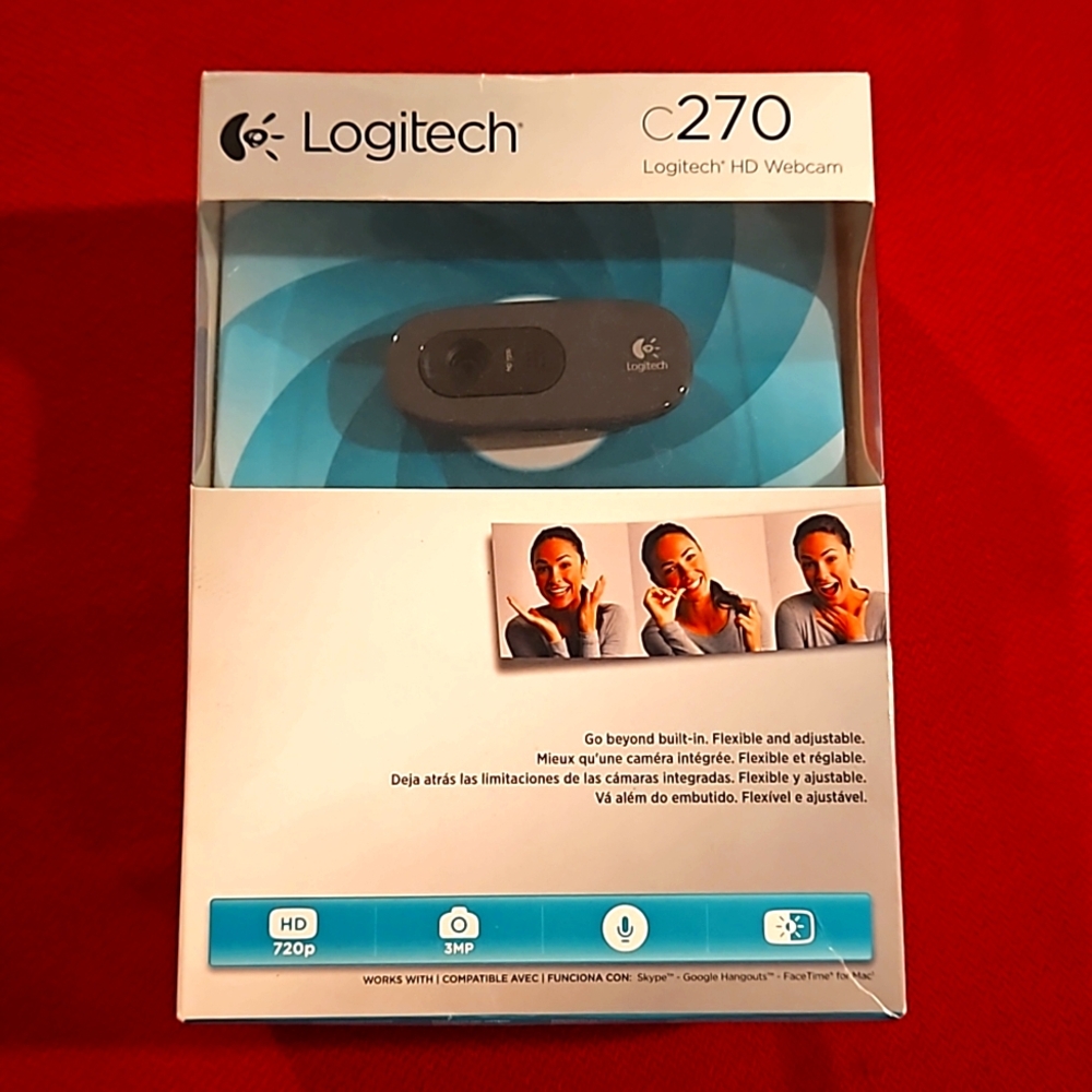 LOGITECH C270 HD Webcam New in sealed box see photo panels for website info